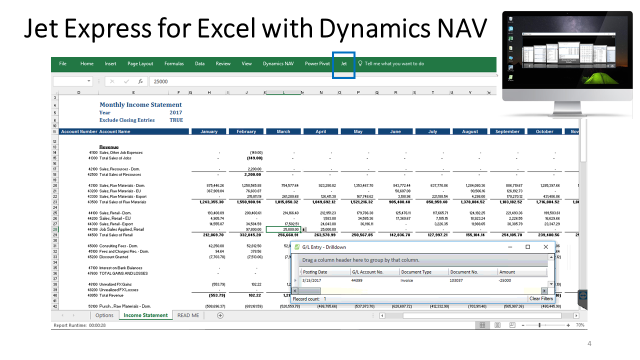jet express for excel with dynamics nav