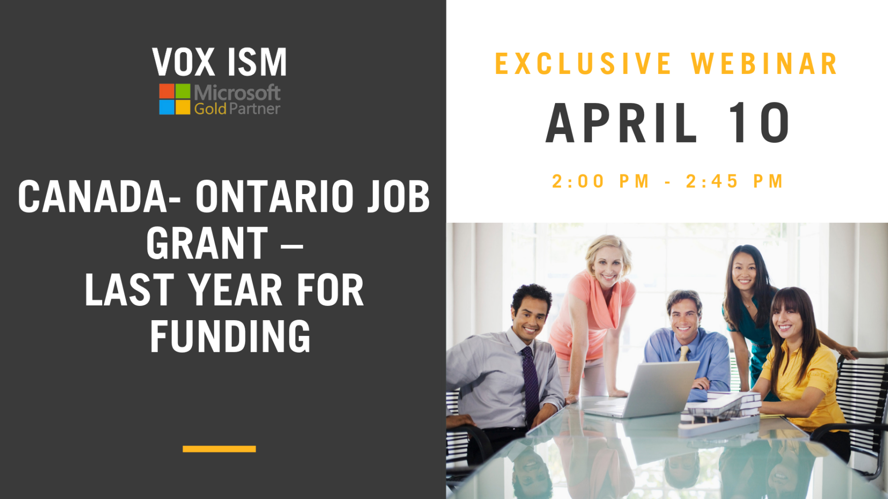 Canada-Ontario Job Grant – Last year for funding – April 10 – Webinar