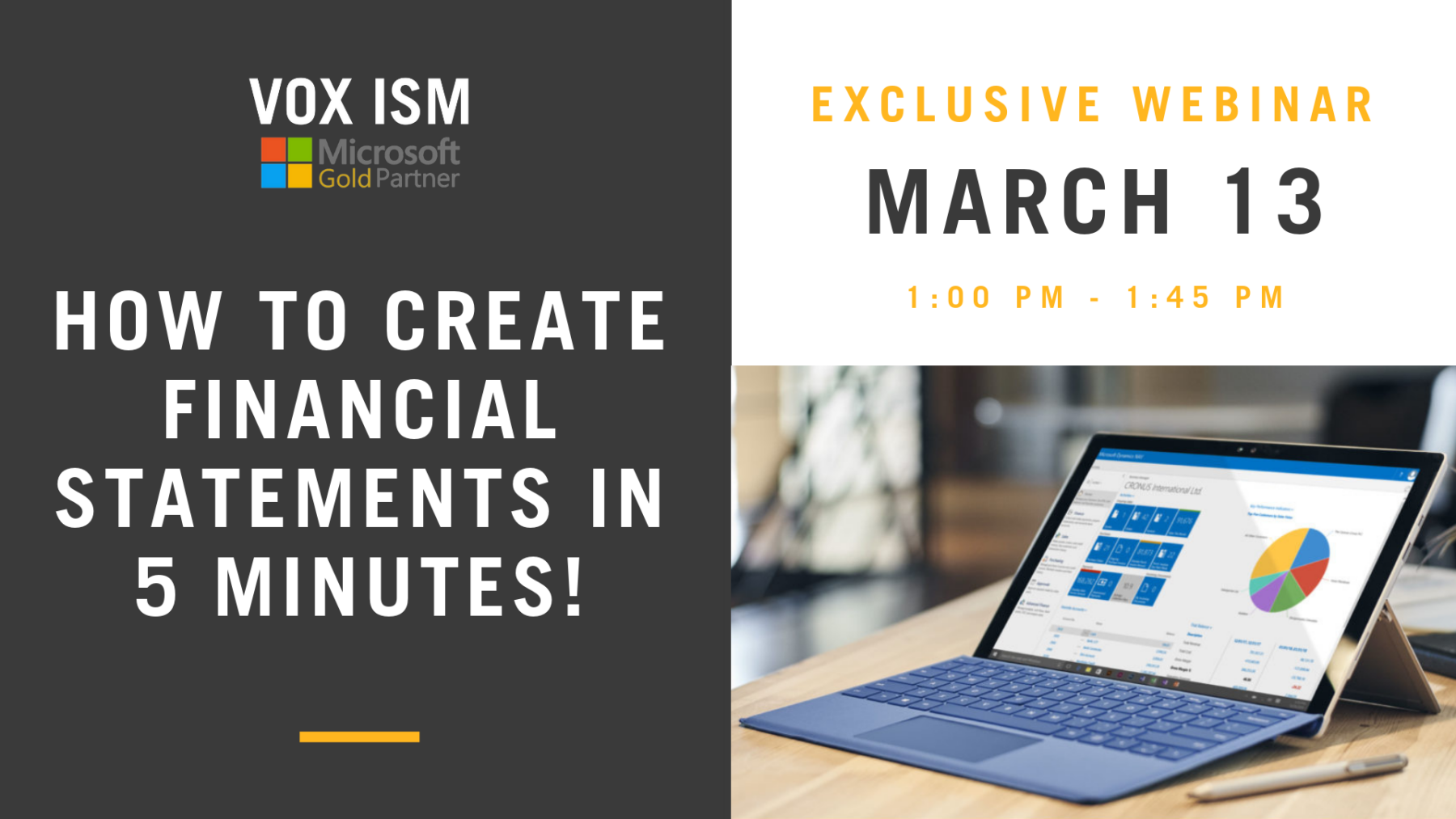 How to create Financial statements in 5 minutes! March 13 – Webinar