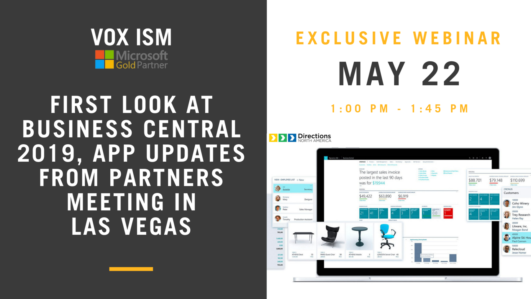 First Look at Business Central 2019, APP updates from Partners Meeting in Las Vegas – May 22 – Webinar