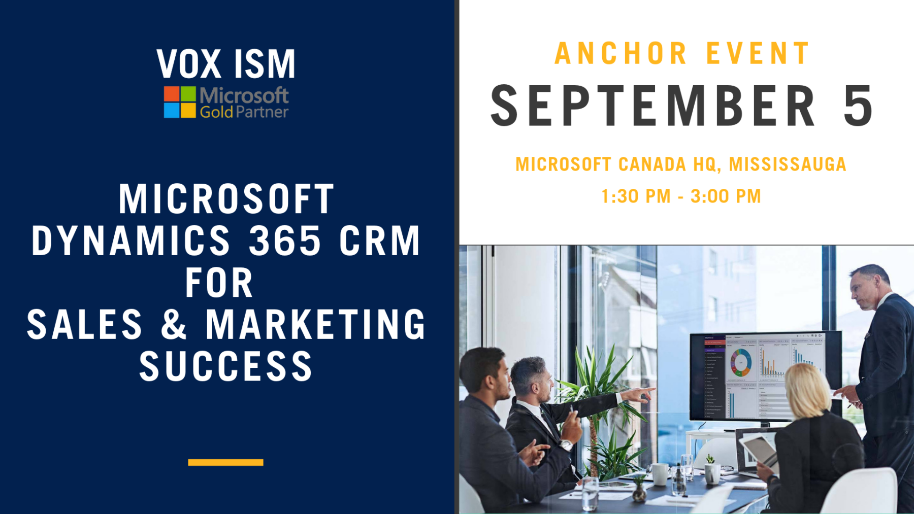 Microsoft Dynamics 365 CRM For Sales & Marketing Success - September 5 - Anchor Event - VOX ISM