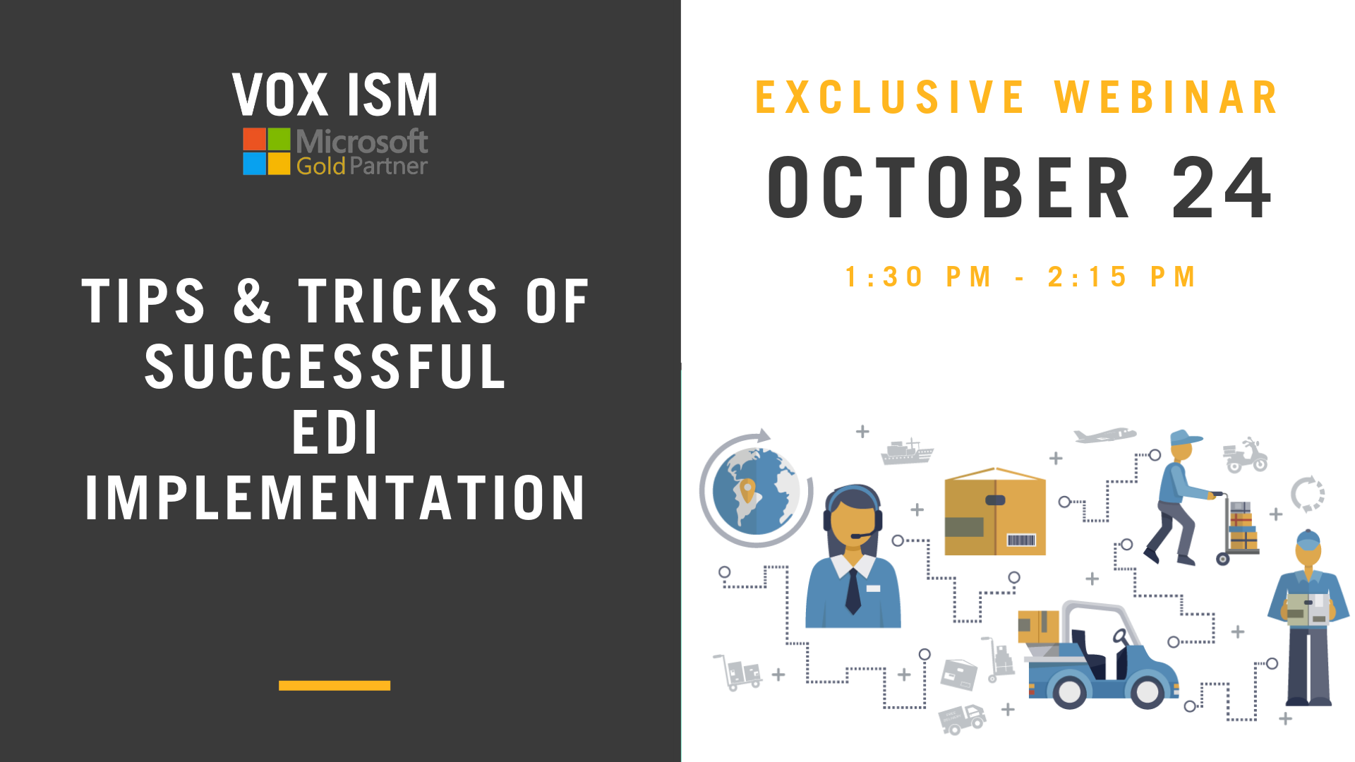Tips & Tricks of Successful EDI Implementation - October 24 - Webinar - VOX ISM