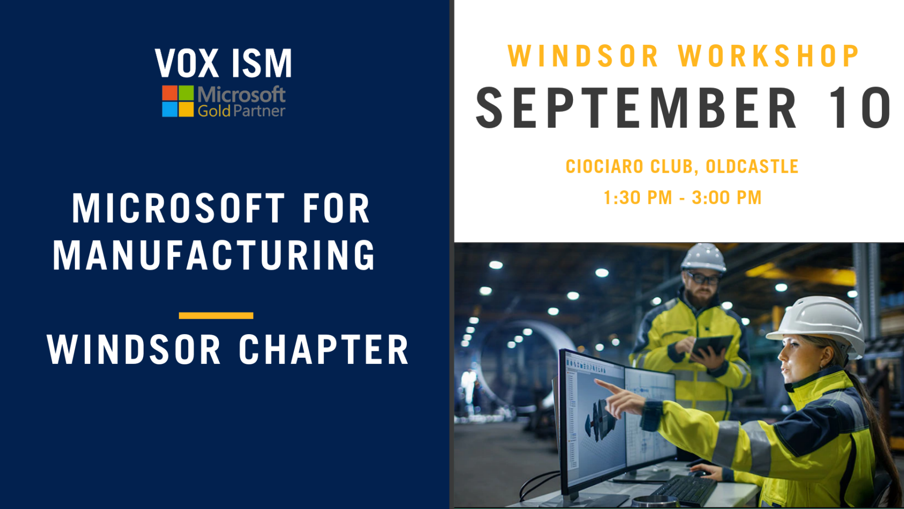 Microsoft for Manufacturing - Windsor Chapter - September 10 - VOX ISM