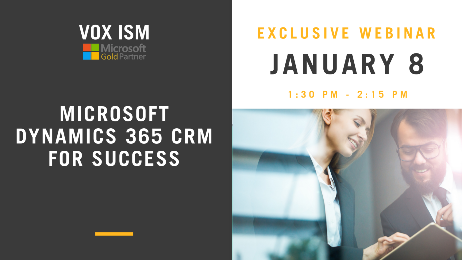 Microsoft Dynamics 365 CRM for Success - January 8 - Webinar - VOX ISM