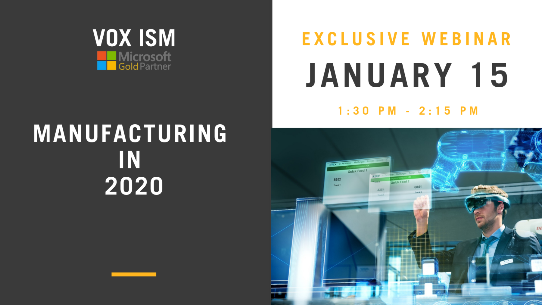 Manufacturing in 2020 - January 15 - Webinar