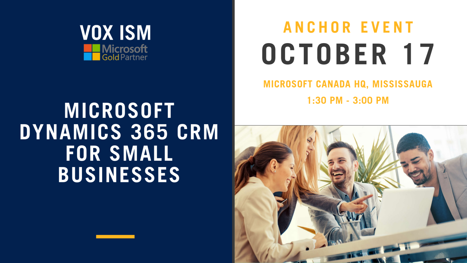 Microsoft Dynamics 365 CRM for Small Businesses - October 17 - Anchor Event