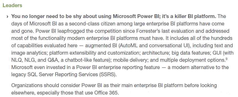 Microsoft Power BI – Best in Class 2