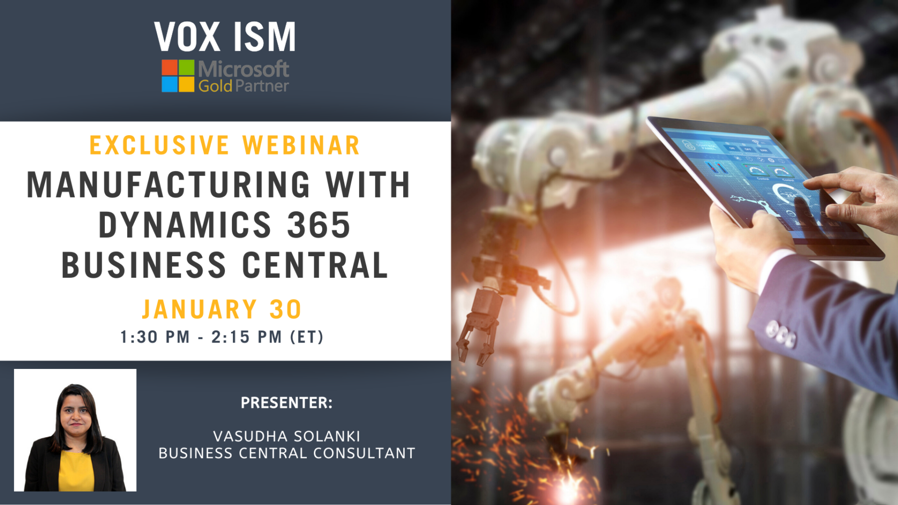 Manufacturing with Dynamics 365 Business Central - January 30 - Webinar