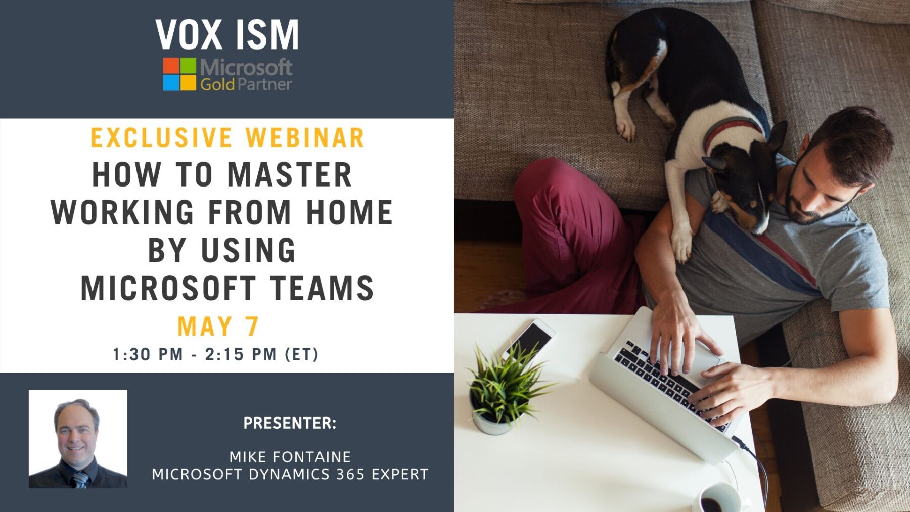 How to Master Working from Home While Under Isolation using Microsoft Teams - May 7 - Webinar VOX ISM