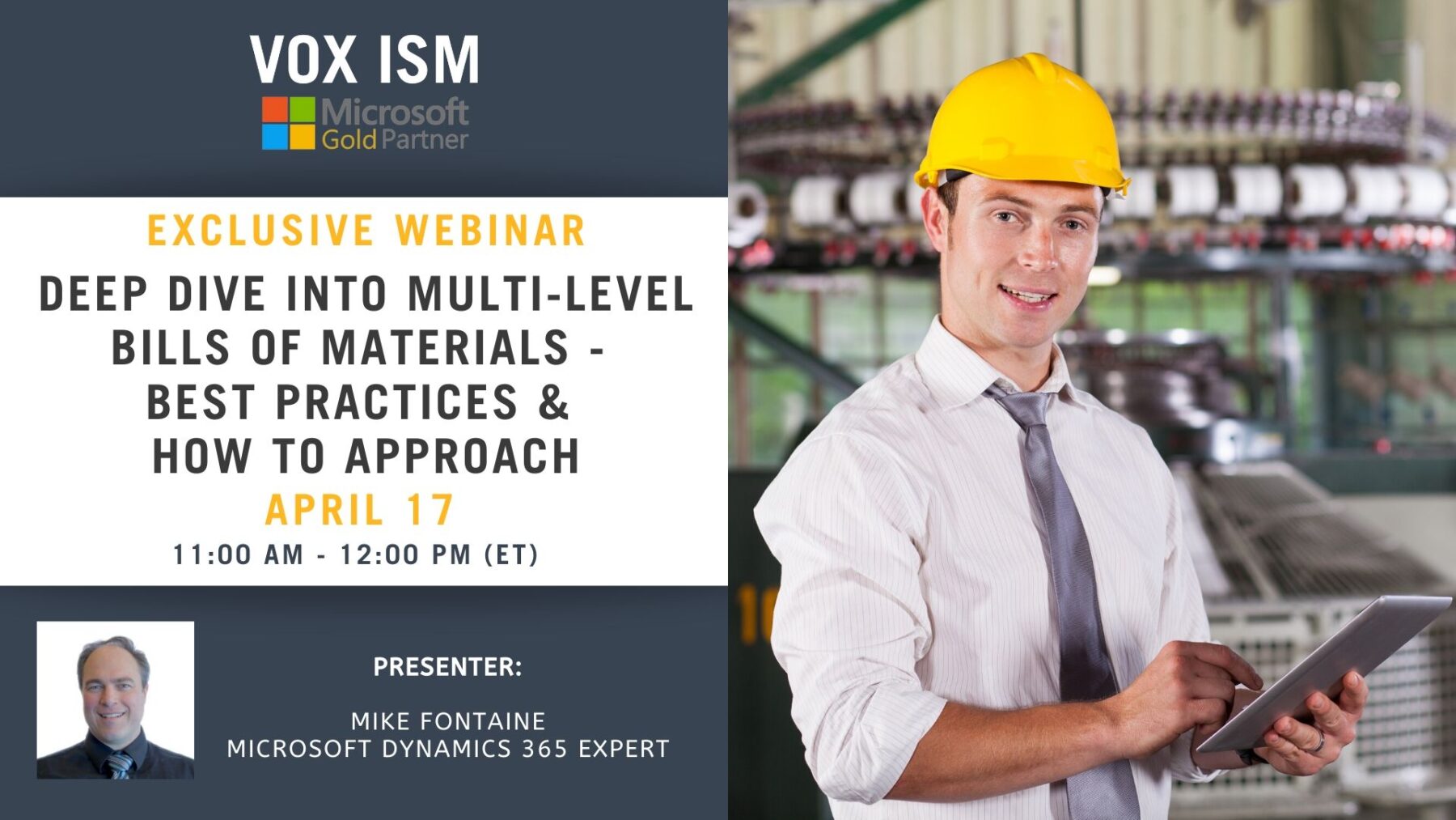 Deep Dive into Multi-level Bills of Materials - Best Practice/How to Approach - April 17 - Webinar_VOX ISM