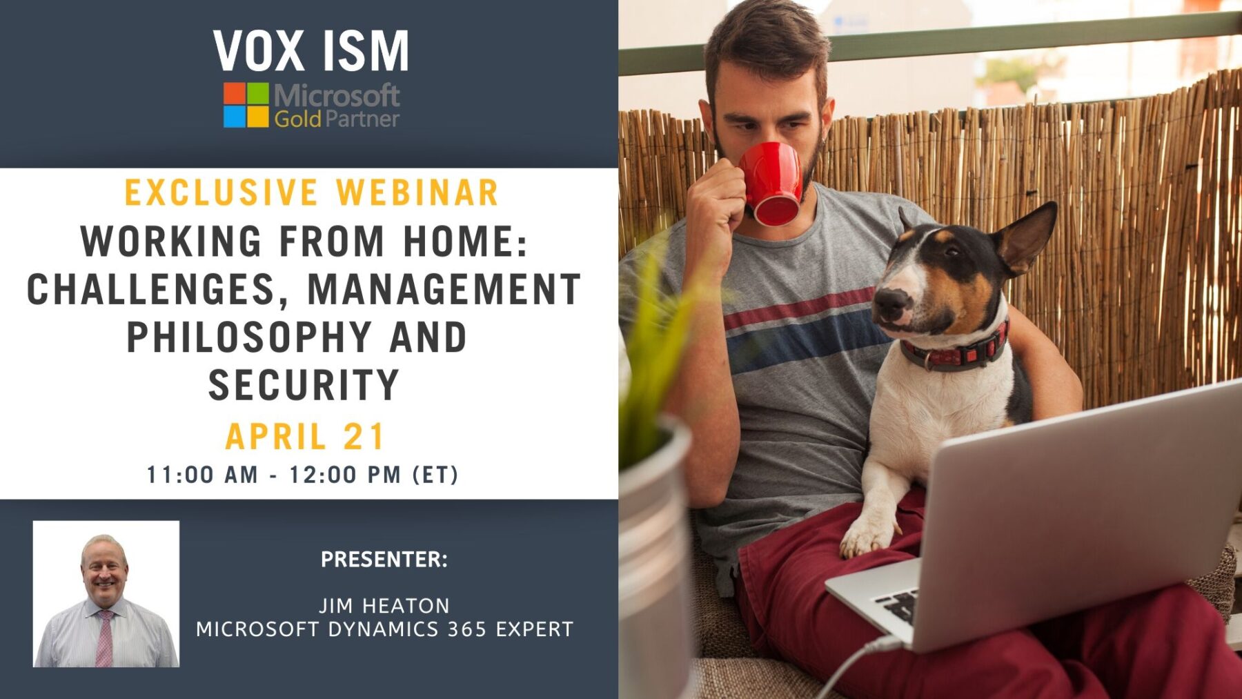 Working from Home: Challenges, Management Philosophy and Security - April 21 - Webinar_VOX ISM