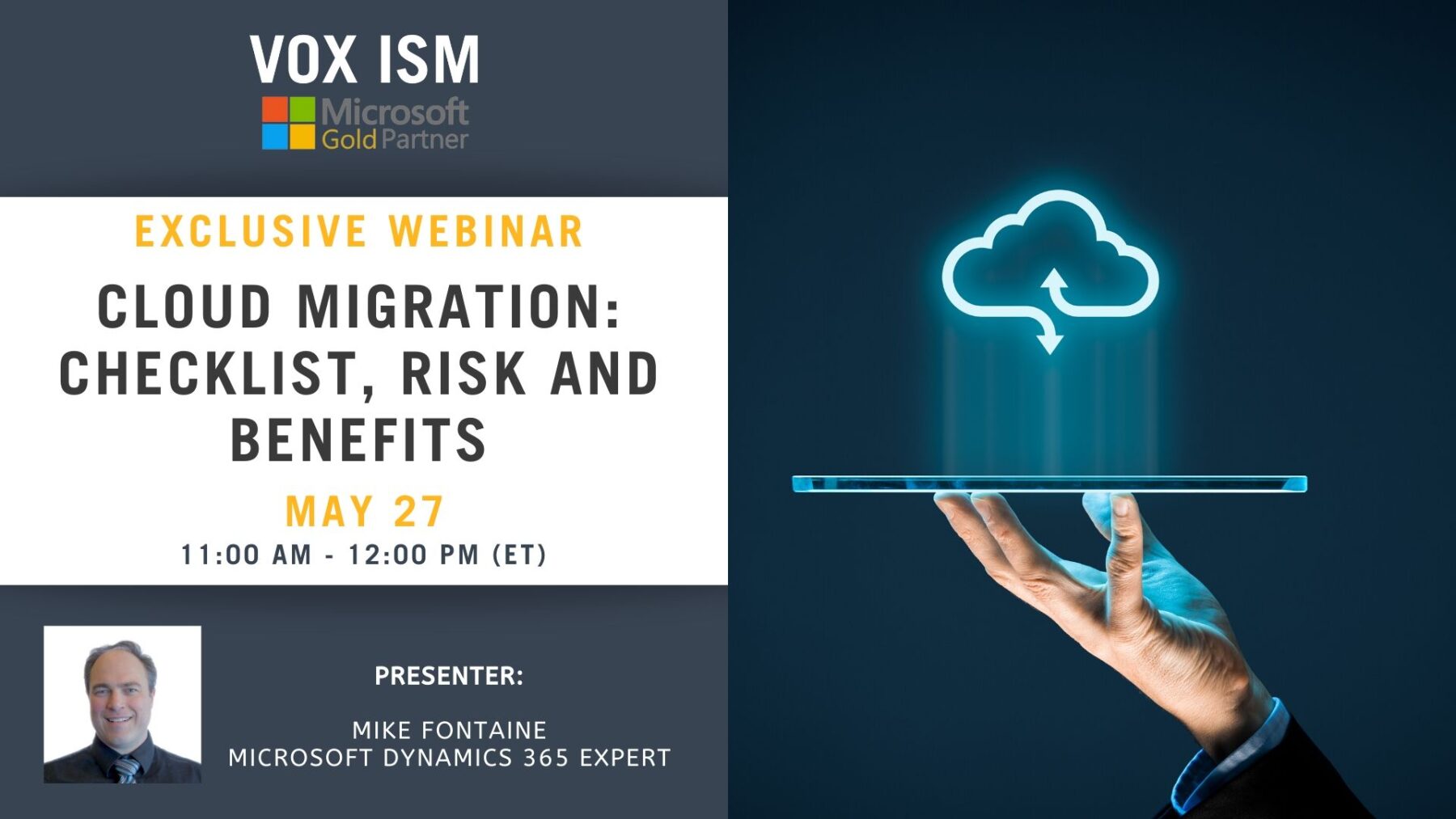 Cloud Migration: Checklist, Risk and Benefits - May 27 - Webinar VOX ISM