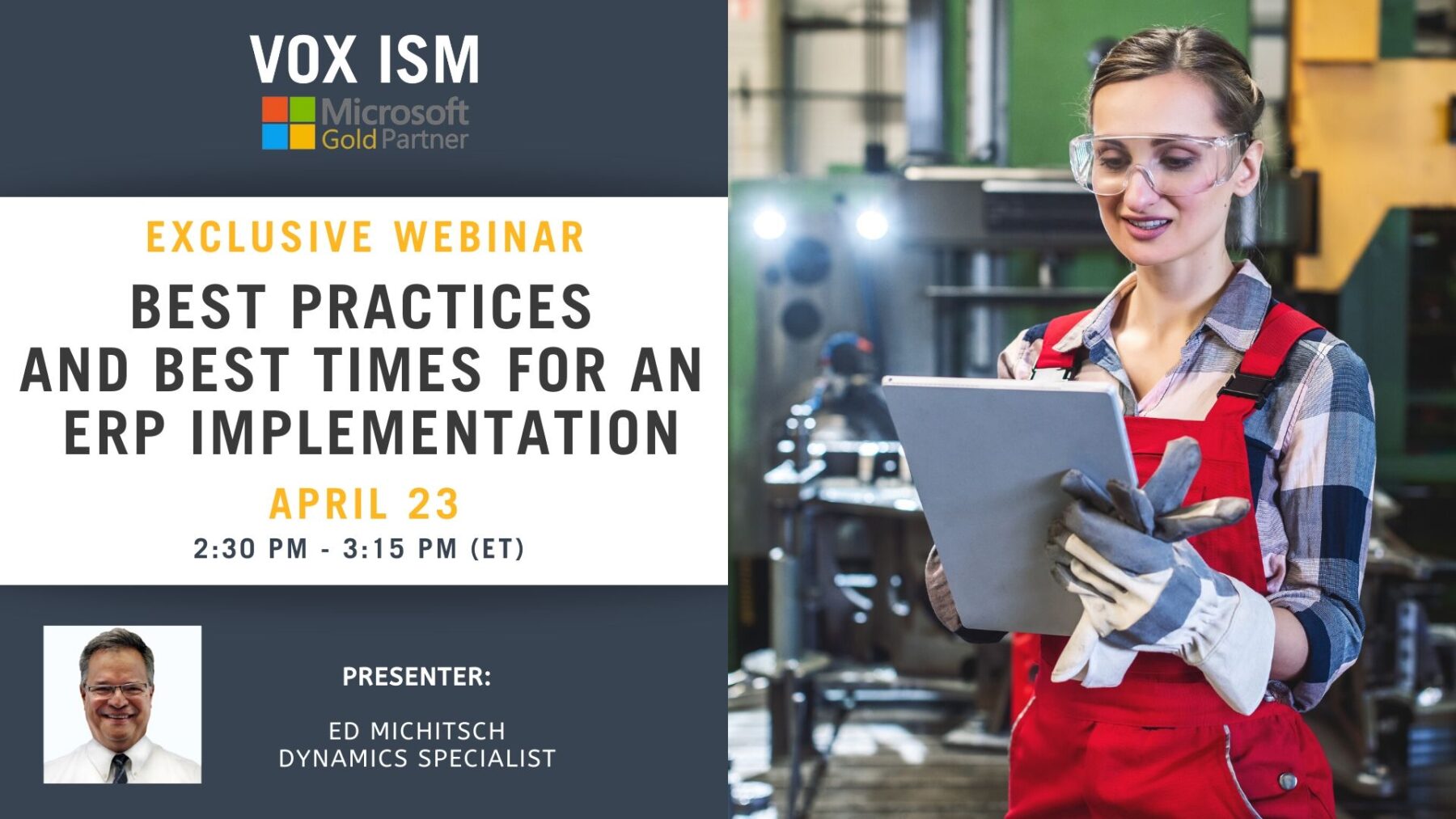 Best Practices and Best Times for an ERP Implementation - April 23 - Webinar_VOX ISM
