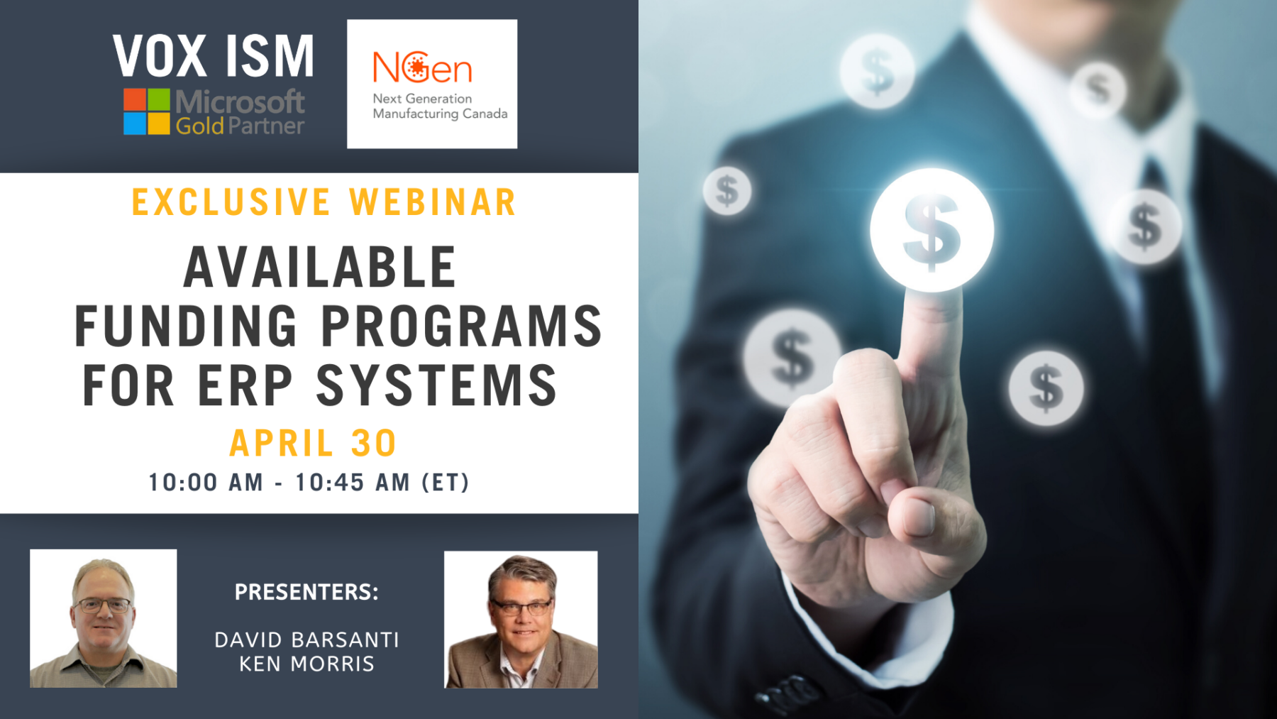 Available Funding Programs for ERP Systems - April 30 - Webinar