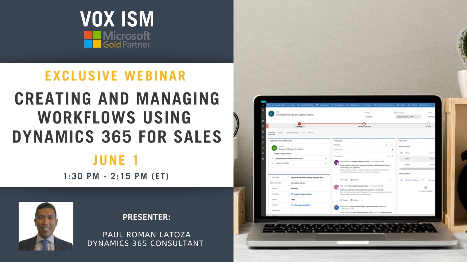 Creating and Managing Workflows using Dynamics 365 for Sales - June 1 - Webinar VOX ISM