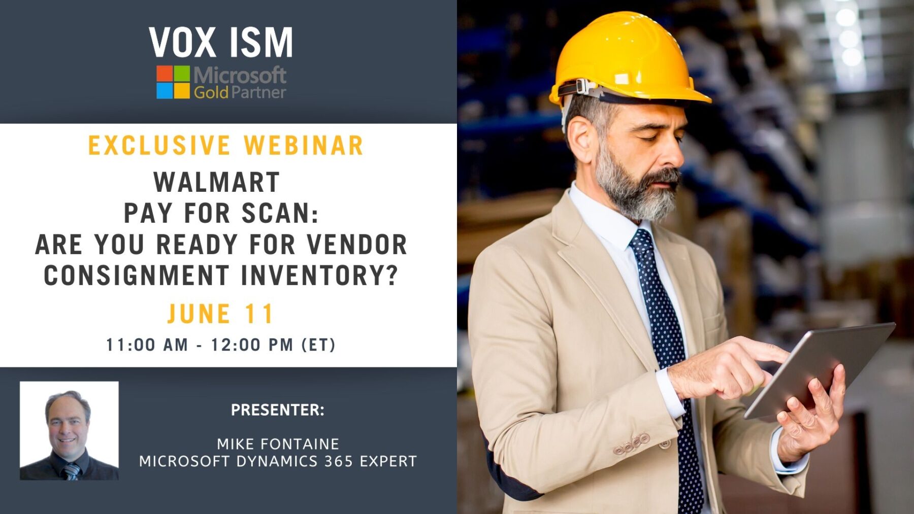 Walmart Pay for Scan - Are you ready for vendor consignment inventory? - June 11 - Webinar VOX ISM