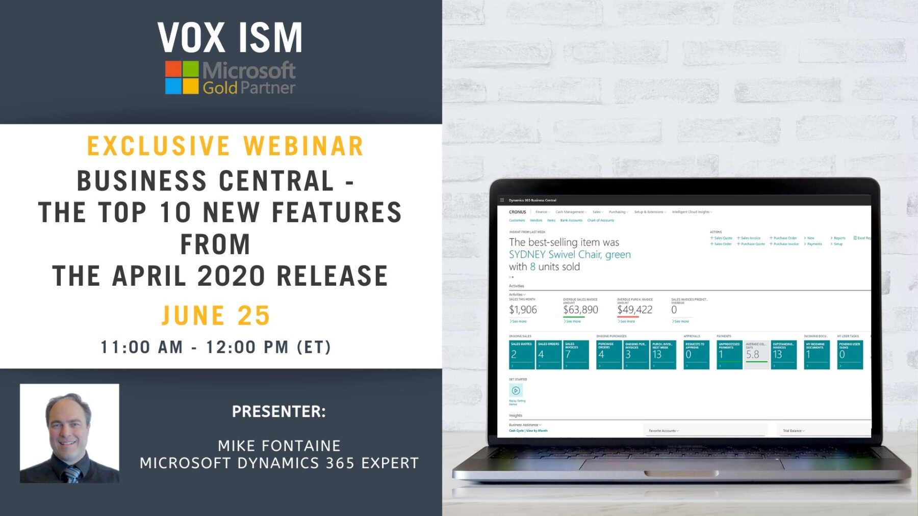 Business Central - The Top 10 New Features From The April 2020 Release - June 25 - Webinar VOX ISM