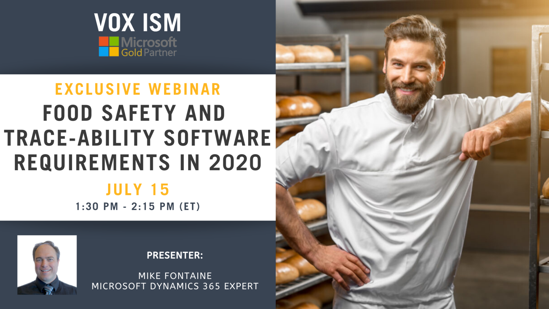 Food Safety and Trace-ability Software Requirements in 2020 - July 15 - Webinar VOX ISM