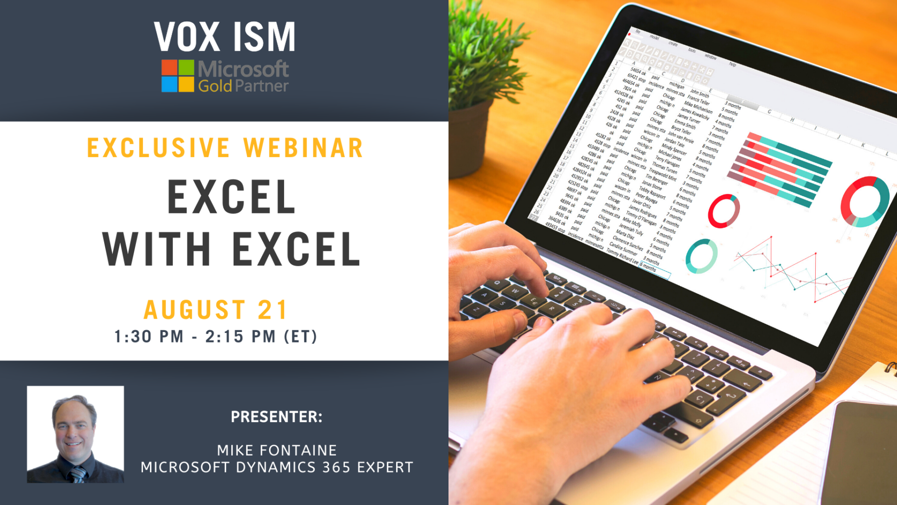 Excel with Excel - August 21 - Webinar