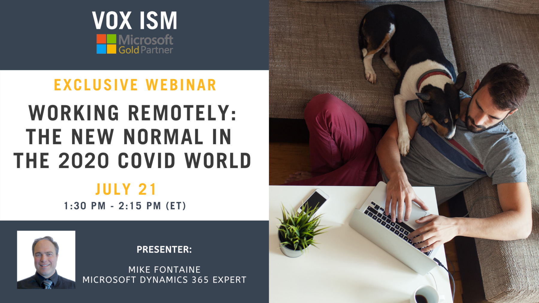 Working Remotely: The New Normal in The 2020 COVID-19 World - July 21 - Webinar VOX ISM