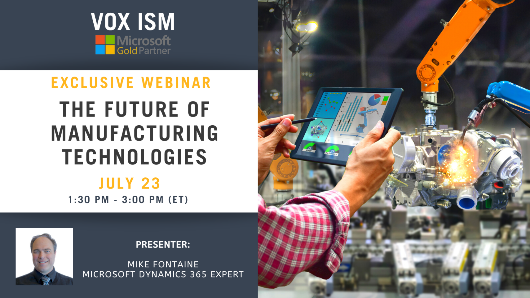 The Future Of Manufacturing Technologies - July 23 - Webinar VOX ISM