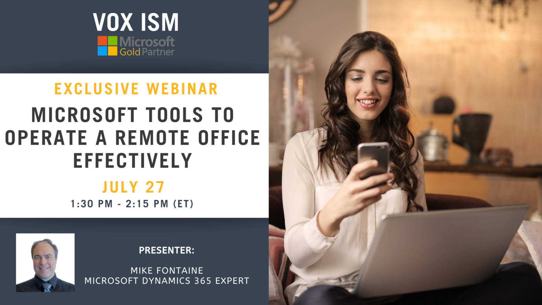 Microsoft Tools to Operate a Remote Office Effectively - July 27 - Webinar VOX ISM