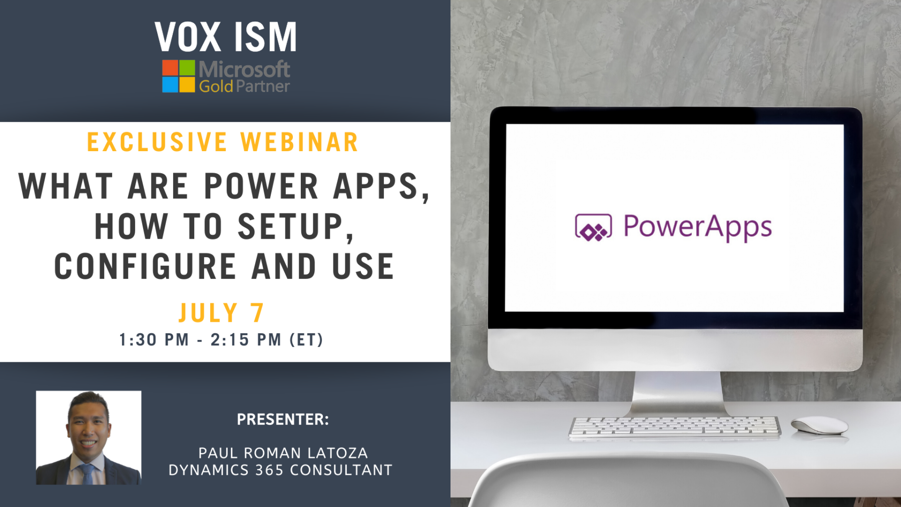 What are Power Apps, how to setup, configure and use - July 7 - Webinar VOX ISM