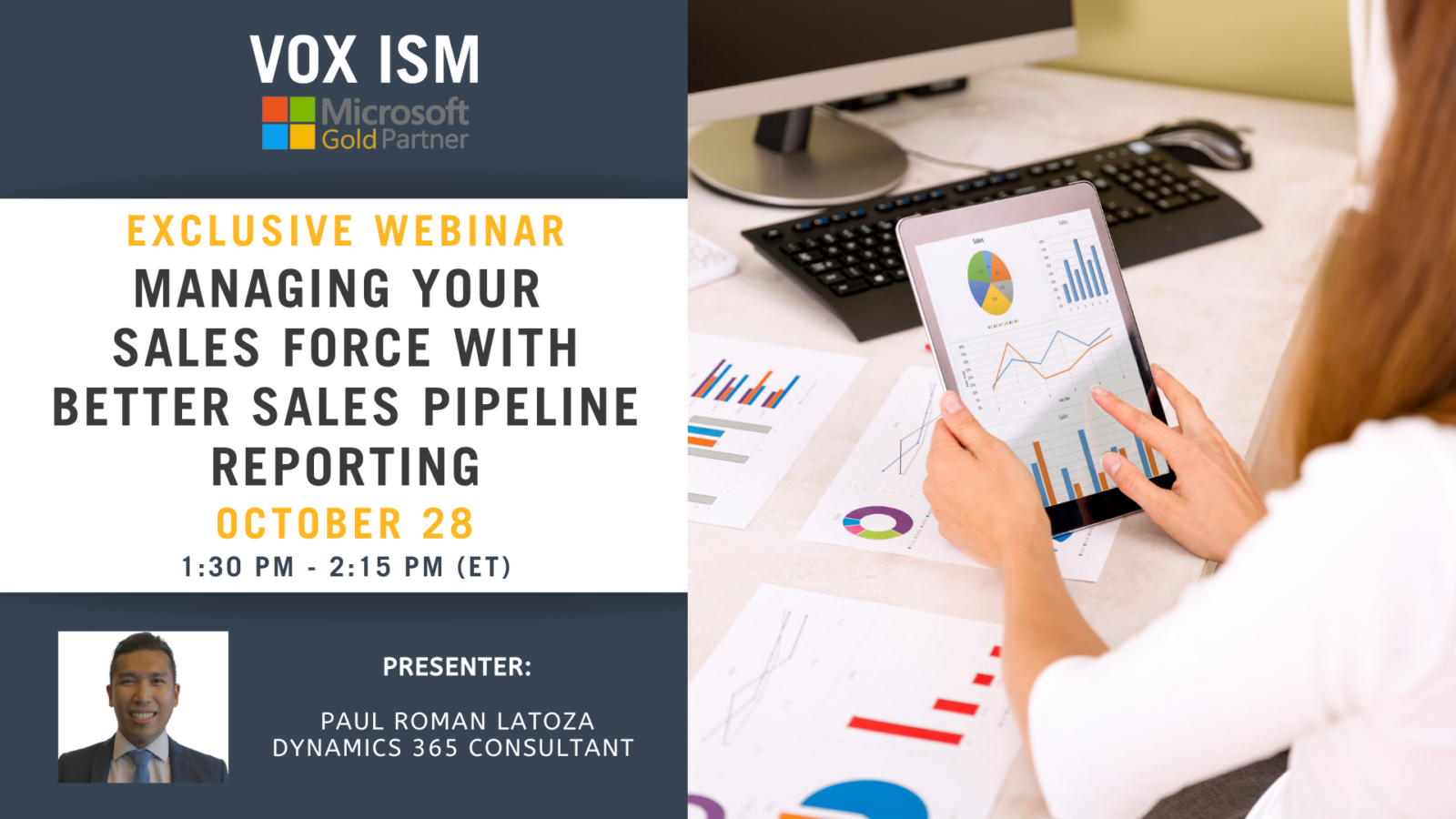 Managing your Sales force with BETTER Sales Pipeline Reporting - October 28 - Webinar
