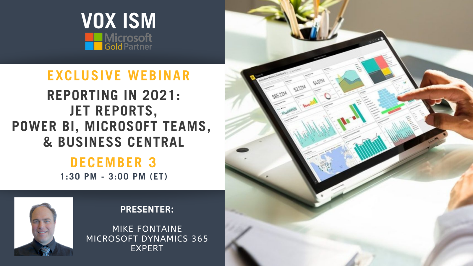 Reporting in 2021 (Jet Reports, Power BI, Microsoft Teams, and Business Central) - December 3 - Webinar