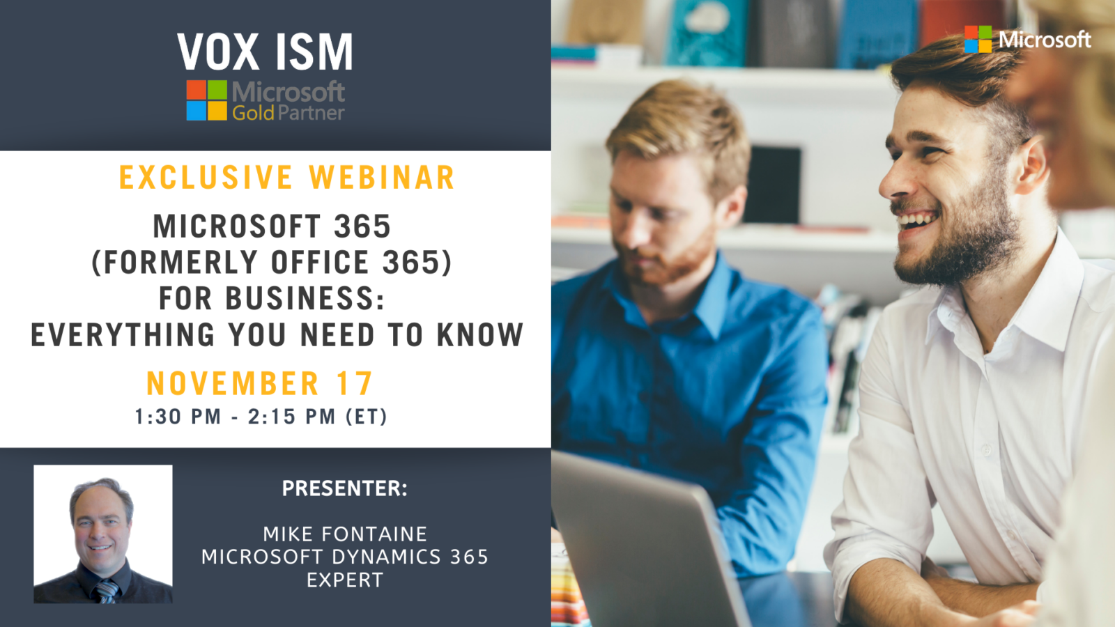 ​Microsoft 365 (formerly Office 365) for business: Everything you need to know - November 17 - Webinar