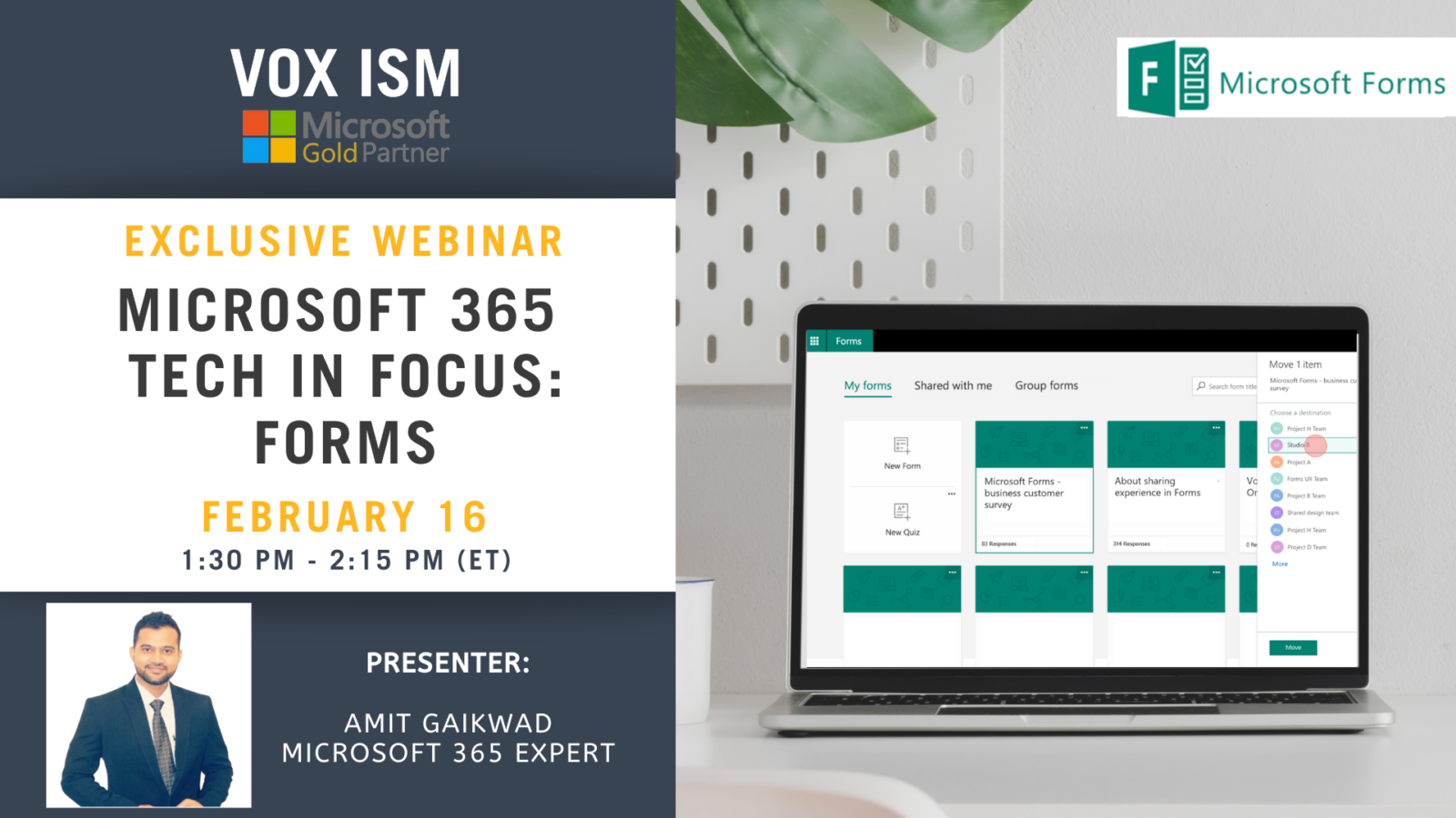 Microsoft 365 Tech in Focus - Forms - February 16 - Webinar