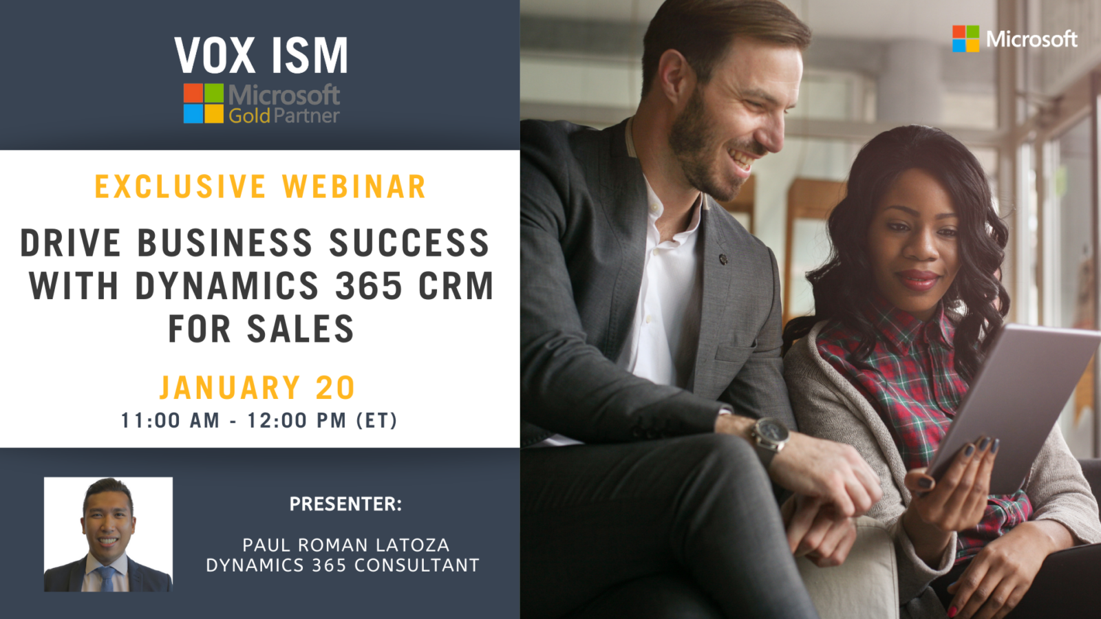 Drive business success with Dynamics 365 CRM for Sales - January 20 - Webinar