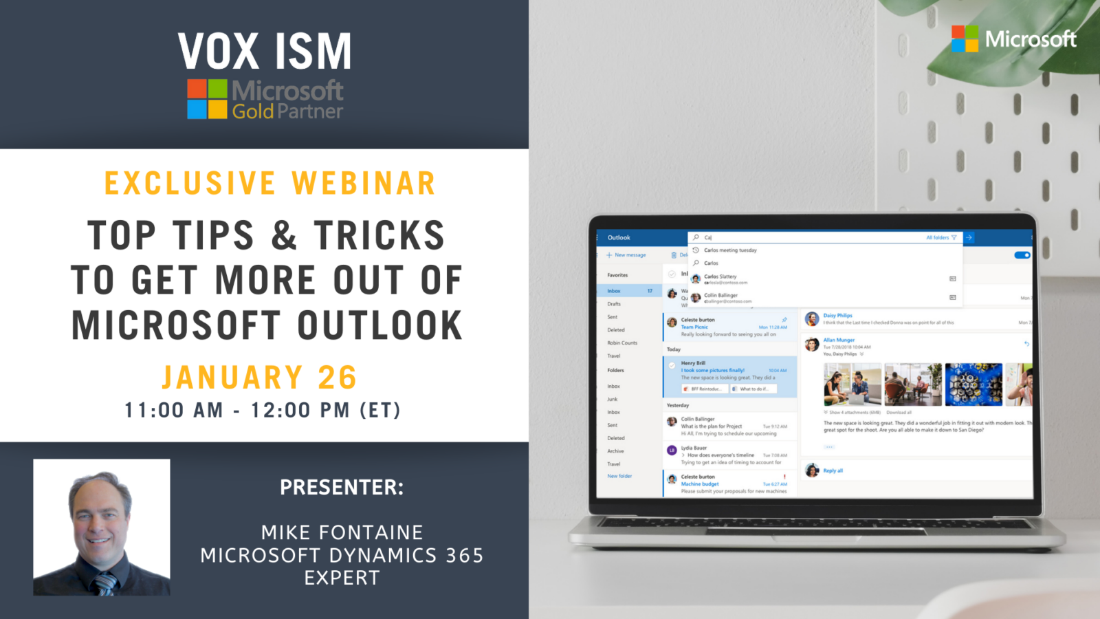 Top Tips & Tricks to Get More Out of Microsoft Outlook - January 26 - Webinar