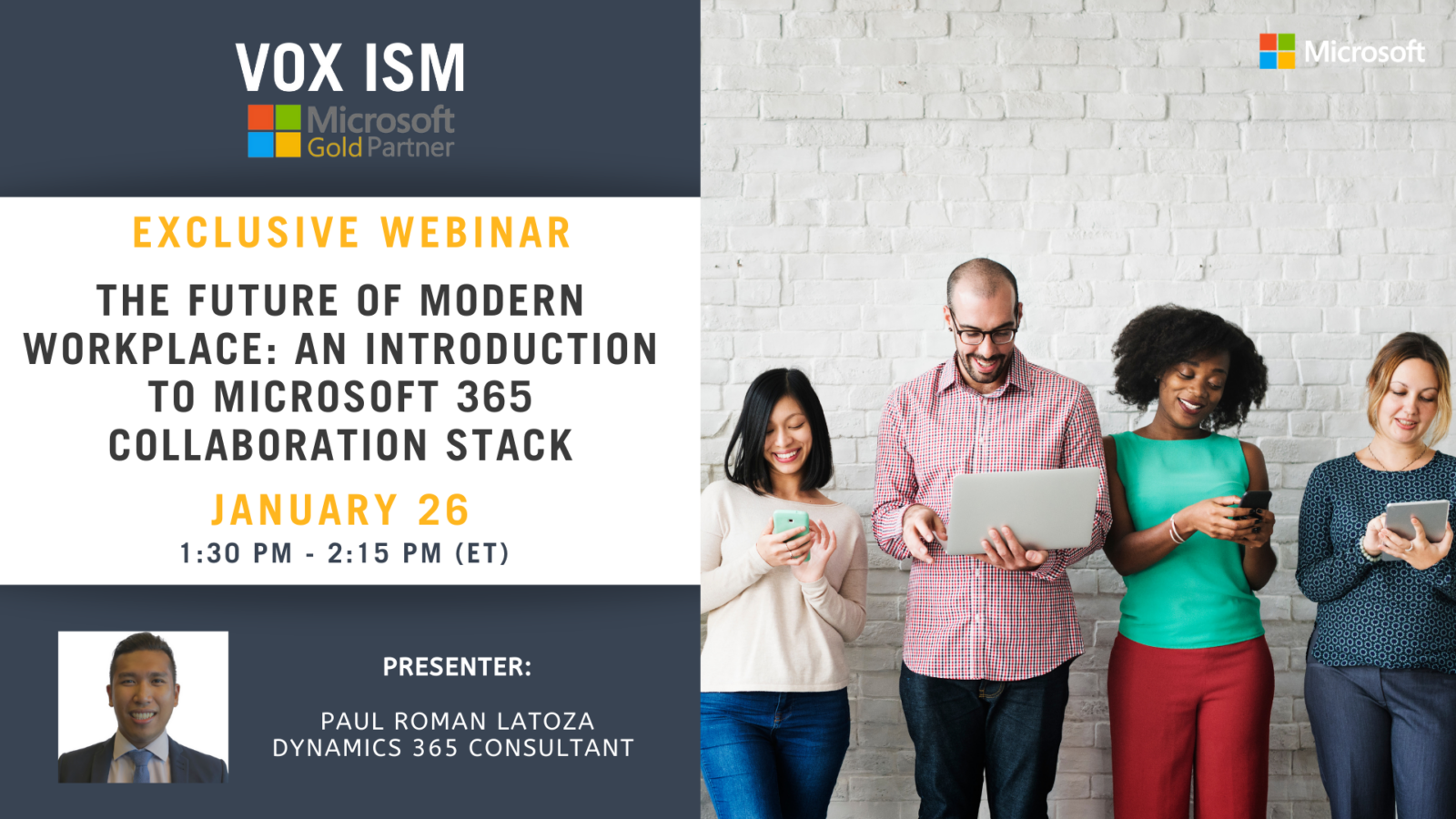 The Future of Modern Workplace: An Introduction to Microsoft 365 Collaboration Stack - January 26 - Webinar