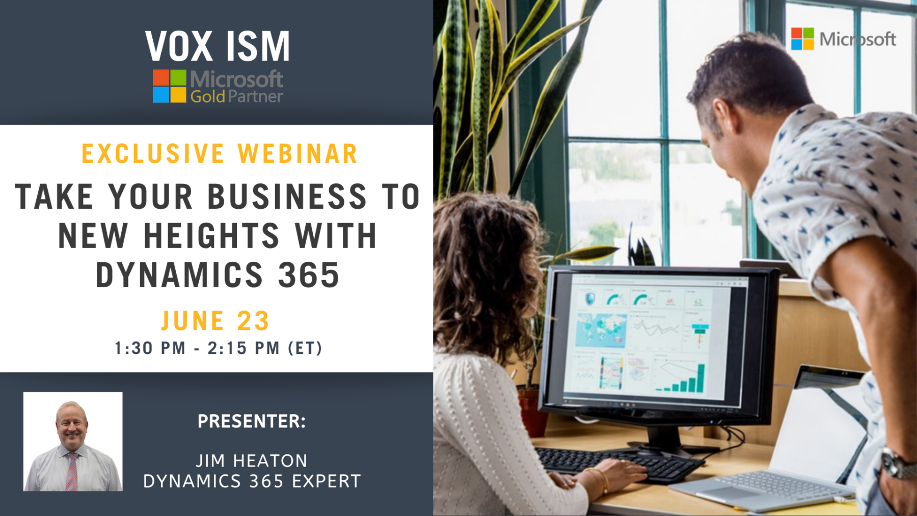Take your business to new heights with Dynamics 365 - June 23 - Webinar - VOX ISM
