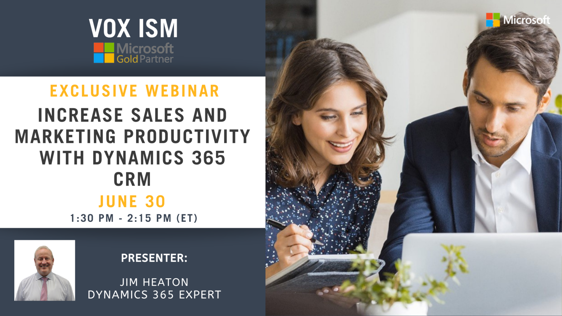 Increase Sales and Marketing Productivity with Dynamics 365 - June 30 - Webinar