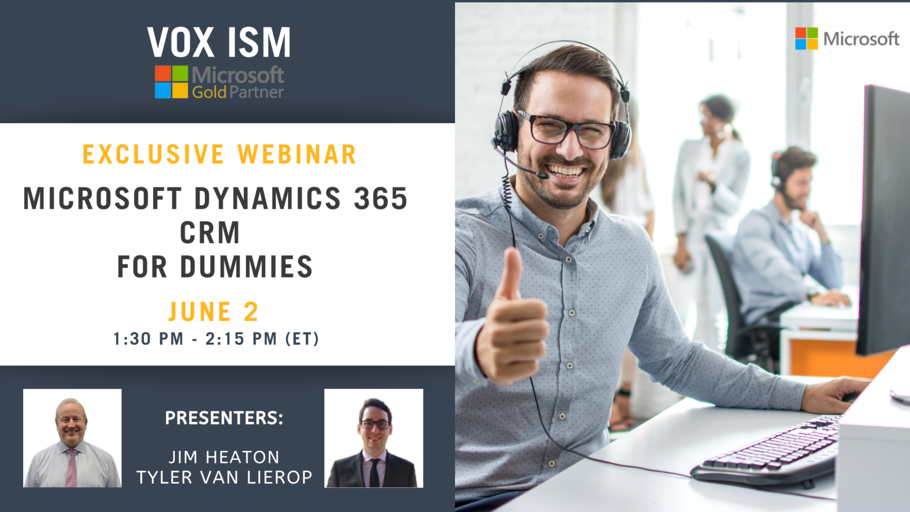 Microsoft Dynamics 365 CRM For Dummies - June 2 - Webinar - VOX ISM
