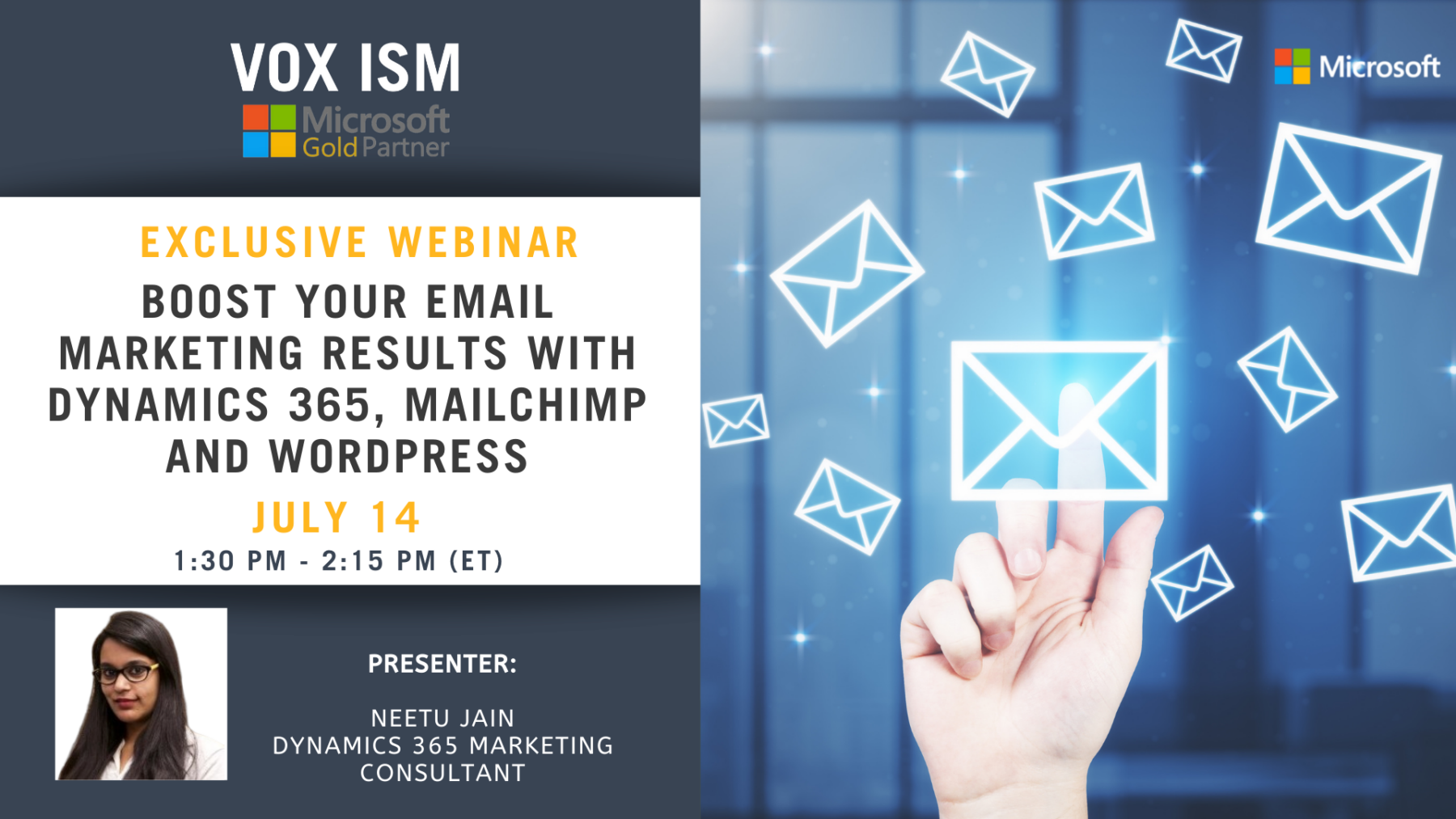 Boost your email marketing results with Dynamics 365, MailChimp and WordPress - July 14 - Webinar