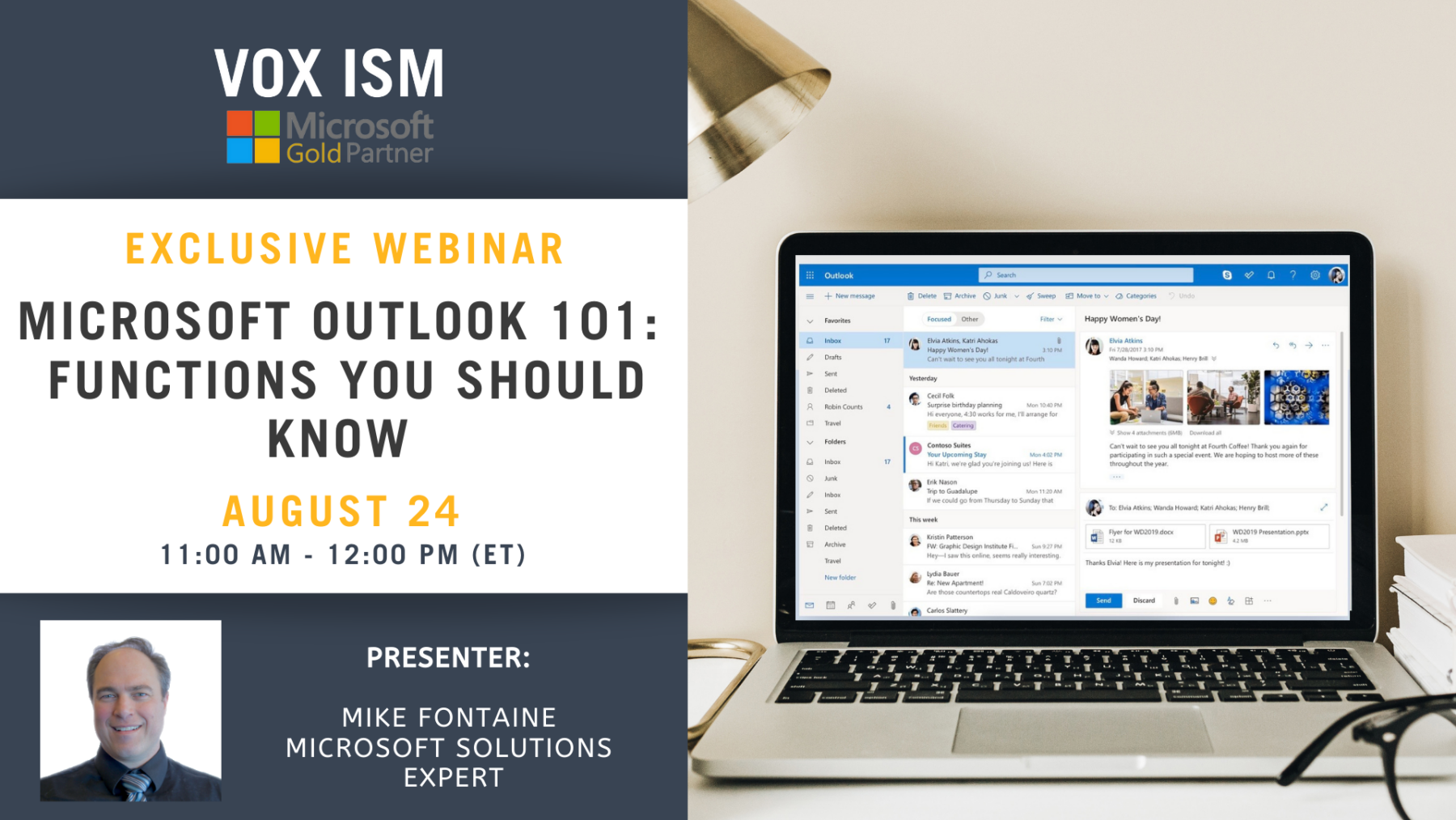 Microsoft Outlook 101 - Functions you should know - August 24 - Webinar