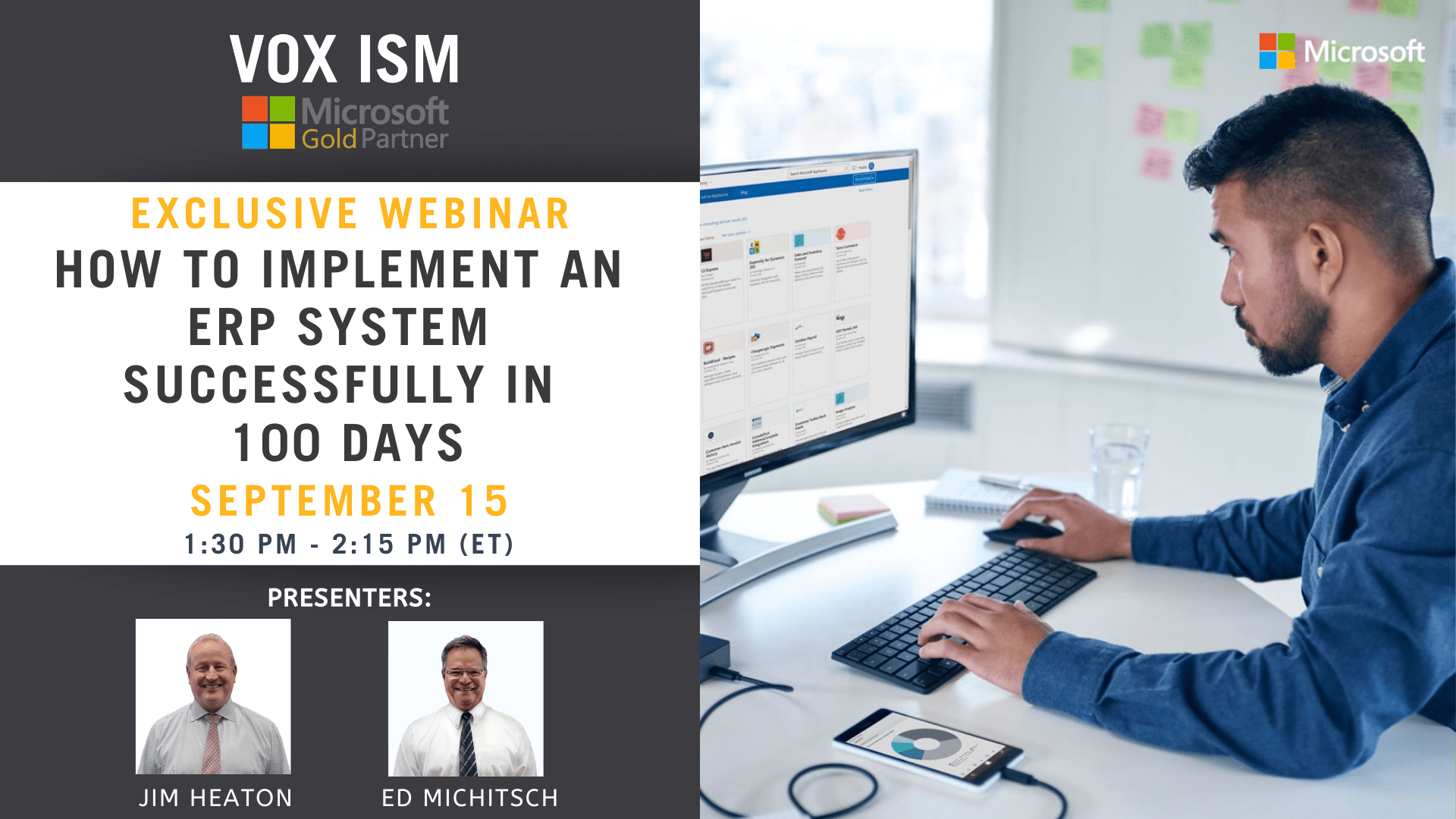 How to Implement ERP Successfully in 100 Days - September 15 - Webinar