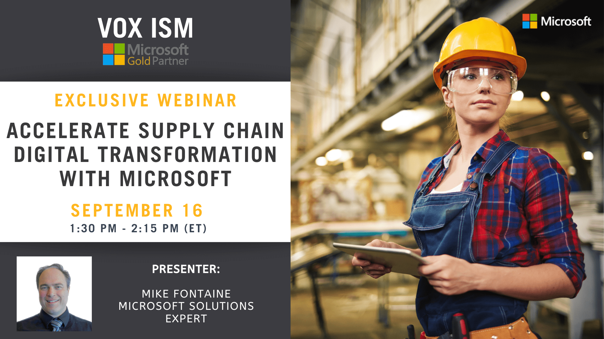 Accelerate Supply Chain Digital Transformation with Microsoft - September 16 - Webinar