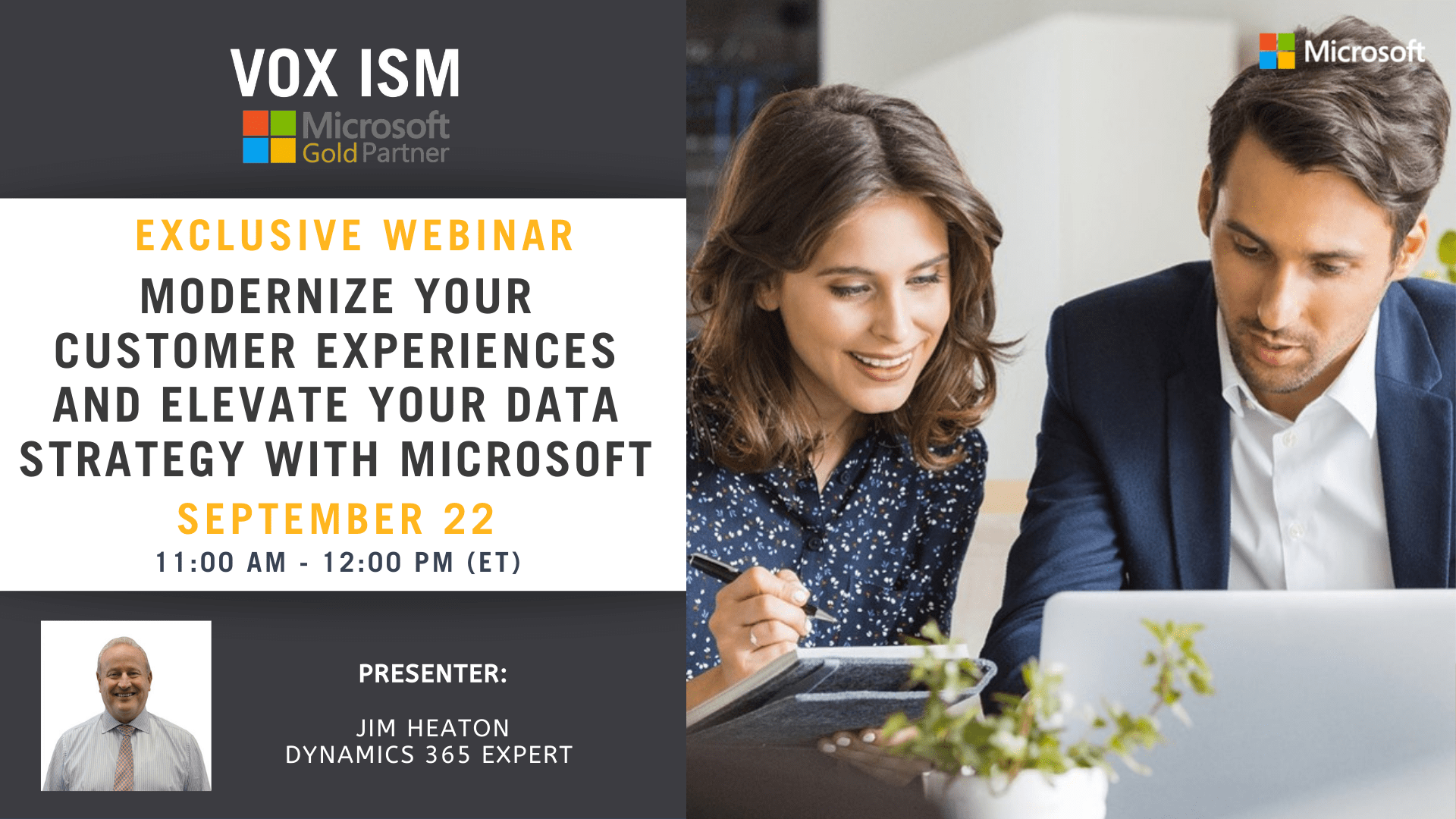 Modernize Your Customer Experiences and Elevate Your Data Strategy - September 22 - Webinar - VOX ISM